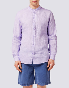 LINEN SHIRT WITH MANDARIN COLLAR