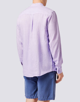 LINEN SHIRT WITH MANDARIN COLLAR