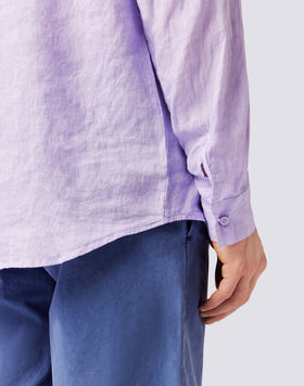 LINEN SHIRT WITH MANDARIN COLLAR