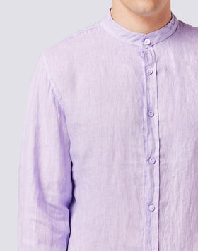 LINEN SHIRT WITH MANDARIN COLLAR