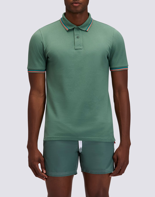 POLO BRICE DE ALGODÓN PIQUÉ CON DETALLES TRICOLOR