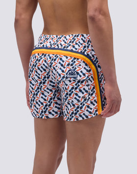 MAILLOT DE BAIN COURT À TAILLE ÉLASTIQUE ET IMPRIMÉ MULTI TOUCAN