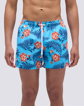 SHORT SWIMSUIT WITH ELASTIC WAIST AND WALL FLOWER PRINT