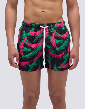 MAILLOT DE BAIN COURT À TAILLE ÉLASTIQUE ET IMPRIMÉ DARFEATHER