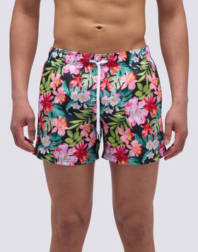 BAÑADOR CORTO DE CINTURA ELÁSTICA CON ESTAMPADO BORA BORA