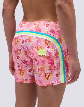 BAÑADOR CORTO DE CINTURA ELÁSTICA CON ESTAMPADO DREAMY HAWAII