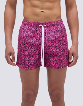 BAÑADOR CORTO DE CINTURA ELÁSTICA CON ESTAMPADO DE LEOPARDO FLASH