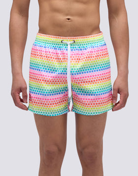 MAILLOT DE BAIN COURT À TAILLE ÉLASTIQUE ET IMPRIMÉ POUSSIÈRE D'ÉTOILES