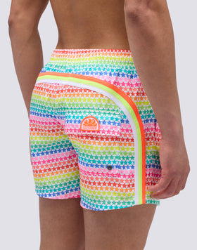 MAILLOT DE BAIN COURT À TAILLE ÉLASTIQUE ET IMPRIMÉ POUSSIÈRE D'ÉTOILES