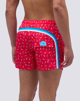 COSTUME DA BAGNO CORTO VITA ELASTICATA IN POLIESTERE RICICLATO CON STAMPA DELFINI