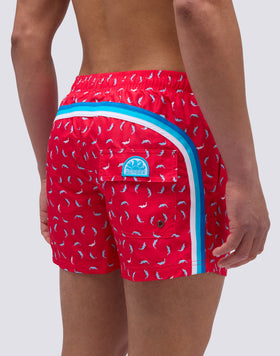 COSTUME DA BAGNO CORTO VITA ELASTICATA IN POLIESTERE RICICLATO CON STAMPA DELFINI