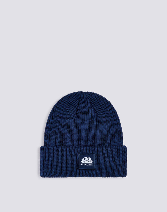 RIBBED CHILD'S HAT WITH LOGO