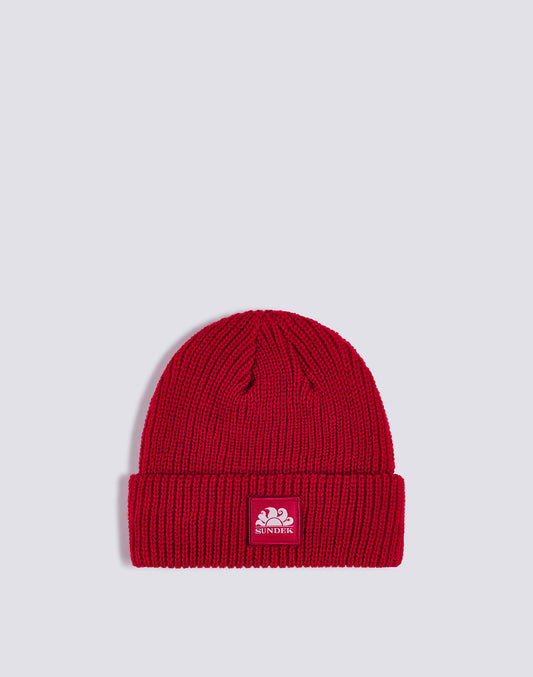 RIBBED CHILD'S HAT WITH LOGO