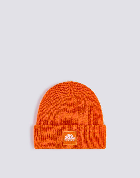 RIBBED CHILD'S HAT WITH LOGO