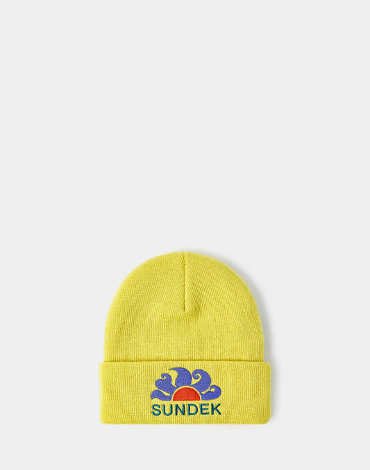 KNITTED BEANIE WITH EMBROIDERED LOGO