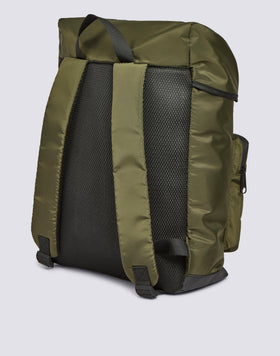 SHINY NYLON BACKPACK WITH CARGO POCKETS