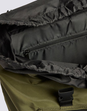 SHINY NYLON BACKPACK WITH CARGO POCKETS