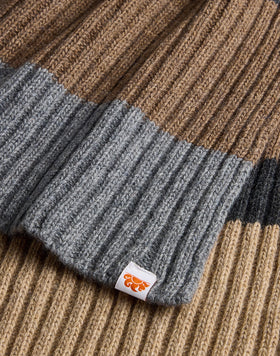 ÉCHARPE À RAYURES CÔTELÉES