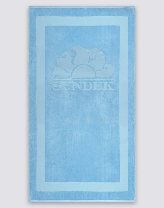 TELO IN SPUGNA JACQUARD CON LOGO E CORNICE