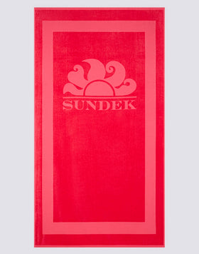 TOALLA DE ESPUMA JACQUARD CON LOGOTIPO Y BORDE