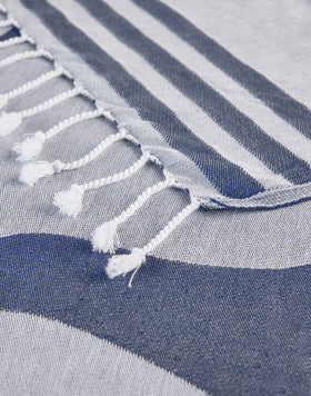 JACQUARD FOUTA BEACH TOWEL WITH LOGO