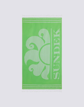 FOUTA JACQUARD BEACH TOWEL WITH LOGO