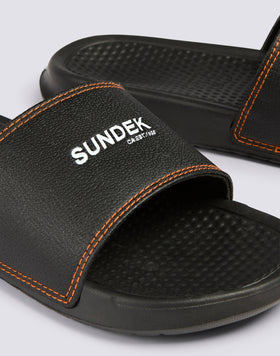 BAND SANDALS WITH CONTRASTING STITCHING