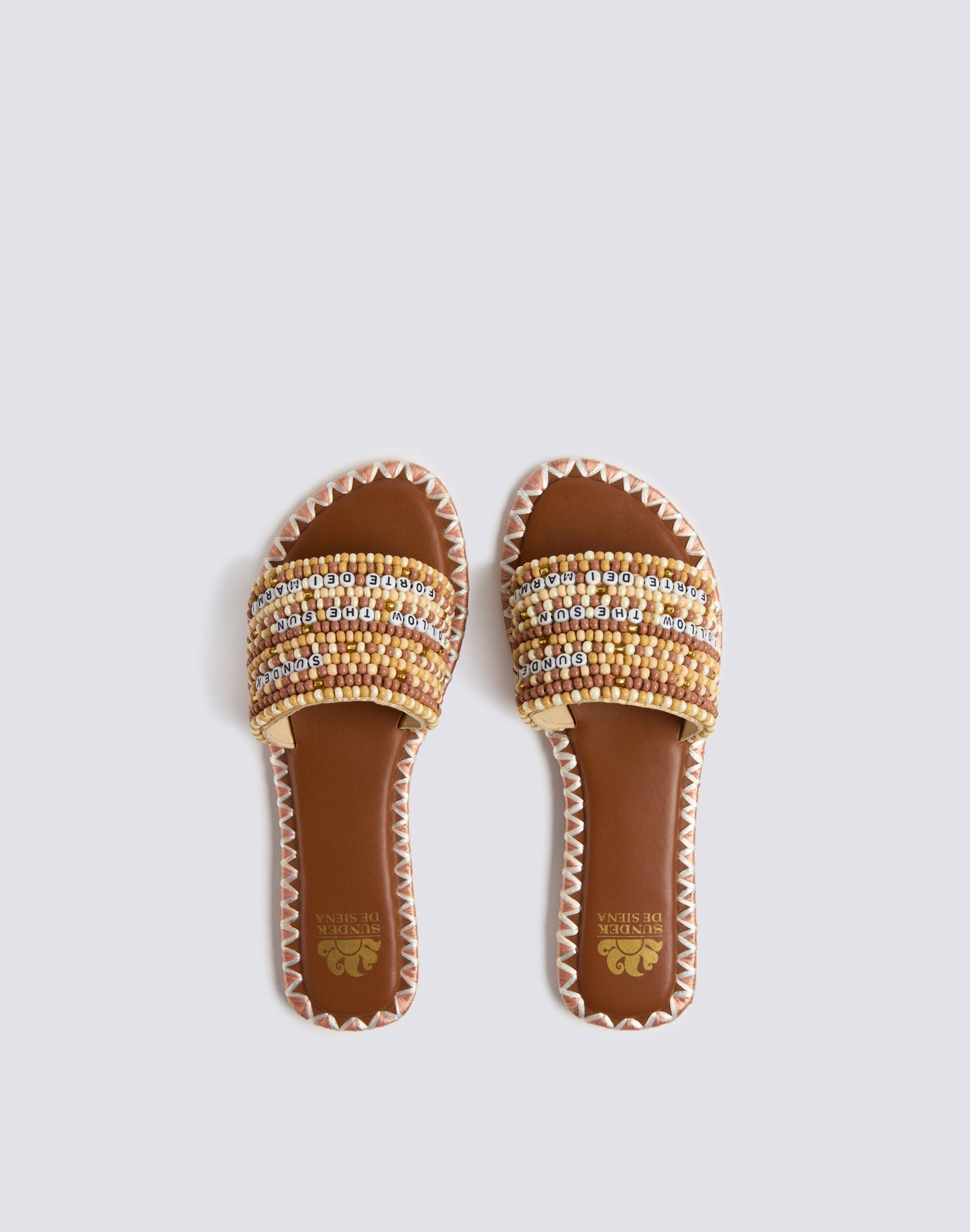 BAND SLIPPERS EMBROIDERED WITH FORTE DEI MARMI BEADS