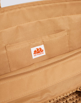 MAXI BOLSO DE PAJA DE PAPEL TEJIDO