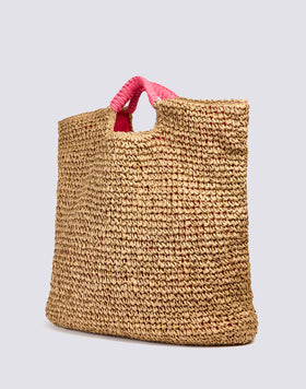 MAXI SAC EN PAILLE DE PAPIER TISSÉ