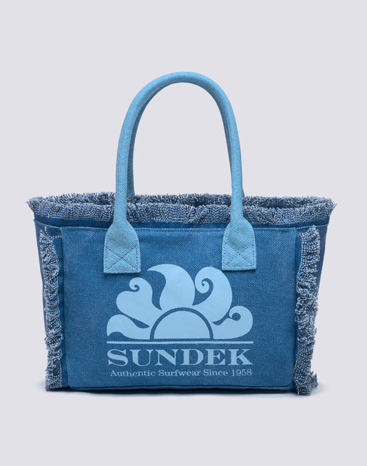 REGULAR TOTE BAG WITH STONE WASHED EFFECT