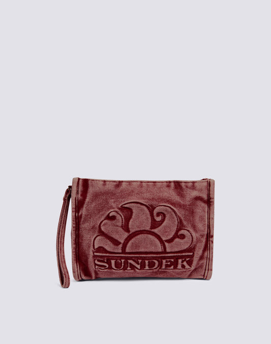 YARN-DYED COTTON CANVAS CLUTCH BAG