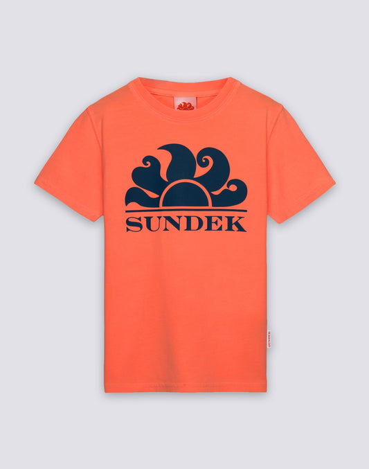 T-SHIRT BAMBINO A MANICA CORTA IN COTONE SOVRATINTO