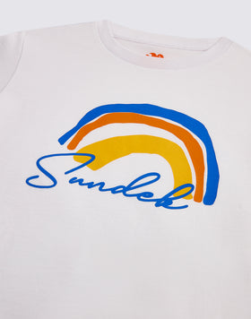 T-SHIRT CON STAMPA ARCOBALENO