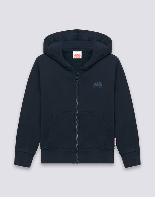 FELPA BAMBINO FULL ZIP CON CAPPUCCIO