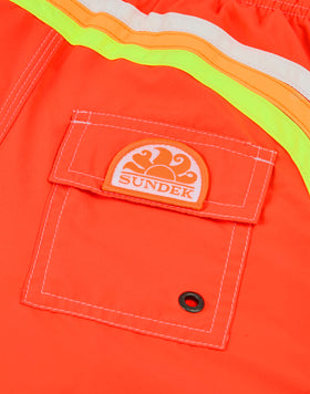 BOYS' SHORT SWIMSUIT WITH ELASTIC WAIST REPREVE®