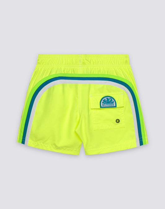 BOYS' SHORT SWIMSUIT WITH ELASTIC WAIST REPREVE®