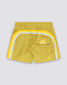 REPREVE® SHORT SWIMSUIT WITH ELASTIC WAIST AND FRUIT FIESTA PRINT