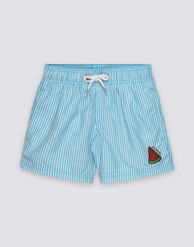 BAÑADOR CORTO CON CINTURA ELÁSTICA REPREVE® CON ESTAMPADO JUICY STRIPES