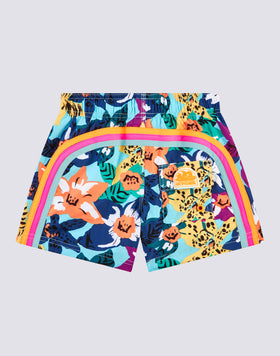 REPREVE® ELASTICATED WAIST SHORT SWIMSHORTS WITH NABIS BLOOM PRINT