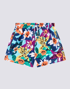 REPREVE® ELASTICATED WAIST SHORT SWIMSHORTS WITH NABIS BLOOM PRINT