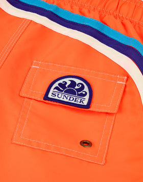 MAILLOT DE BAIN GARÇON ICONIQUE EN TAFFETAS TAILLE COURTE ÉLASTIQUE