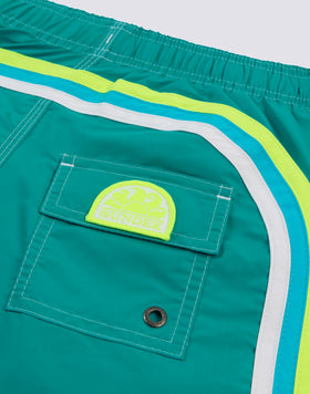 MAILLOT DE BAIN GARÇON ICONIQUE EN TAFFETAS TAILLE COURTE ÉLASTIQUE