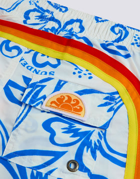 BAÑADOR CORTO PARA NIÑO CON CINTURA ELÁSTICA ESTAMPADO ARCHIVE HIBISCUS SK23