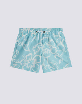 BOYS' SHORT SWIMSUIT WITH ELASTICATED WAIST ARCHIVE HIBISCUS PRINT SK23