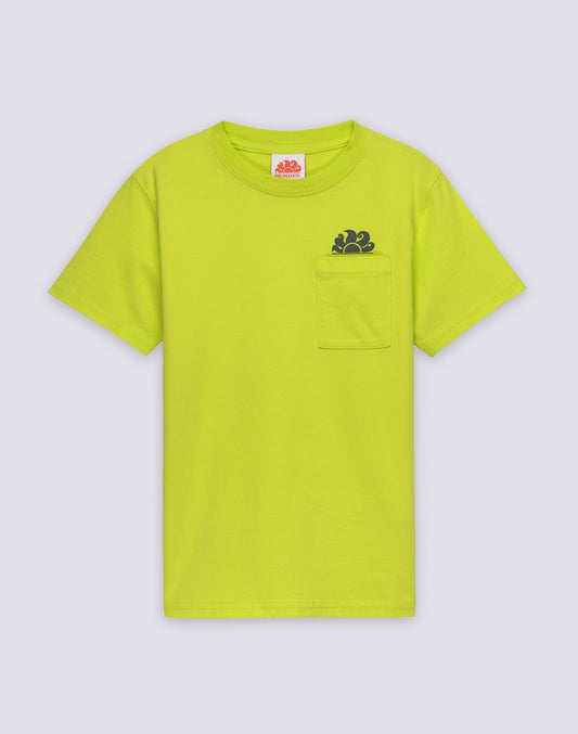 T-SHIRT BAMBINO A MANICA CORTA CON TASCA E LOGO SUL FRONTE
