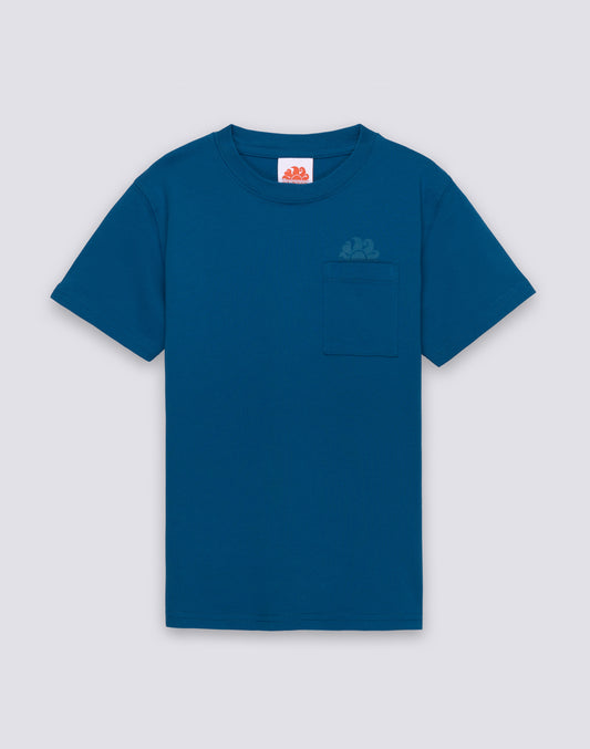 T-SHIRT BAMBINO A MANICA CORTA CON TASCA E LOGO SUL FRONTE