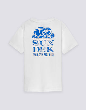 CHILDREN'S T-SHIRT WITH FOLLOW THE SUN HIBISCUS BACK PRINT
