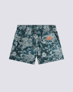 MAILLOT DE BAIN COURT À TAILLE ÉLASTIQUE IMPRIMÉ HIBI PAISLEY EN POLYESTER RECYCLÉ