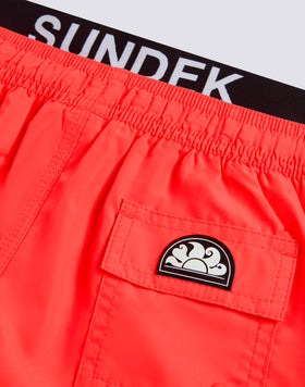 MAILLOT DE BAIN POUR ENFANT EN POLYESTER RECYCLÉ REPREVE® AVEC ÉLASTIQUE LOGO